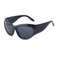Lunettes de soleil de sport noires à monture large avec verres gris foncé pour femme - C1 Noir Verres Gris