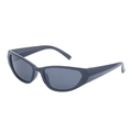 Y2K polarized sunglasses with matte dark gray streamlined frame for sports and outdoor use - Matte Black Polarized Gray