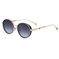Retro oval sunglasses with gold metal frame and gradient lenses for a stylish look - Gold Frame Double Gray (C2)