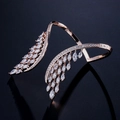 Close-up of rose gold wing ring with micro-p鑲嵌 marquise and round cubic zirconia stones - BP2011B Rose Gold Plated Bracelet