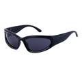 Cycling sports sunglasses with sleek black frame and dark lenses for UV protection - C16 Shiny Black