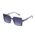 Gafas de sol polarizadas TR en gris oscuro transparente con detalles de metal dorado - Gris Transparente Degradado