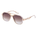 Gafas steampunk con montura de mármol crema y lentes degradadas marrones en estilo retro - Montura Mármol Té