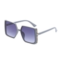 Occhiali da sole squadrati TR oversize con montatura grigio opaco e lenti viola sfumate - Grigio Solido Sfumato Grigio