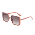 Chic oversized square sunglasses in coral pink frame with gradient brown lenses - Orange Yellow Gradient Tea