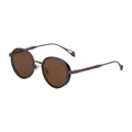 Steampunk round sunglasses with bronze metal frame and brown lenses in vintage style - Brown Frame Coffee Lens (C5)