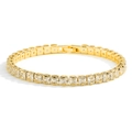 Elegant gold tennis bracelet with brilliant square-cut cubic zirconia in a secure setting - Gold (BP2211C)