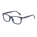 Classic black square frame sunglasses with silver arrow detail and transparent lenses - Matte Black Anti-Blue Light (C2-1)