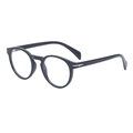 Klassische runde schwarze Sonnenbrille mit silbernen Pfeilakzenten und Blaulichtfilter-Gläsern - C23 Glänzendes Schwarz Anti-Blaulicht