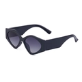 Fashionable diamond-shaped sunglasses with black frames and gradient lenses - C2 Bright Black Gray
