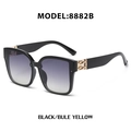Gafas de sol cuadradas negras con detalles dorados y cristales degradados en azul y amarillo - Negro Brillante/Azul Amarillo
