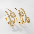 Dettaglio orecchini a goccia placcati oro 18K con zirconi cubici a taglio quadrato e a pera - Zirconia Bianca Placcato Oro