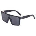 Gafas de sol cuadradas de gran tamaño con montura negra mate y cristales grises - Negro mate