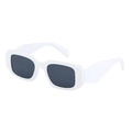 Gafas de sol retro blancas con montura gruesa y lentes grises de moda para mujeres - C2 Blanco Gris