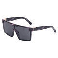 Gafas de sol cuadradas de gran tamaño con montura jaspeada púrpura y detalles en oro - Color mármol