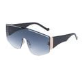 Lunettes de soleil de cyclisme oversize sans monture avec verres dégradés gris-bleu - C2 Double Gris