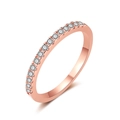Elegant rose gold eternity ring featuring a row of white AAA cubic zirconia stones - US 9 / Half Eternity Ring / White Zirconia Rose Gold Plated