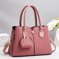 Borsa a mano plissettata rosa con manici, tracolla e accessorio portamonete mini appeso - Rosa