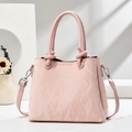 Sac à bandoulière rose clair minimaliste avec motif marbre et poignées nouées - Rose