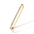 Polsino per orecchio dorato minimalista con zirconi in un design ovale liscio - Stile Geometrico Rettangolare (HE010) / Oro