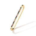 Ear cuff con zirconi arcobaleno placcato oro dal design geometrico e minimalista - Stile Geometrico Rettangolare (HE010) / Zirconia Colorata