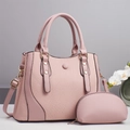 Set borsa tote rosa a righe con portamonete coordinato e tracolla staccabile - Rosa