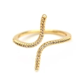 Französischer Retro-Goldring in S-Wellenform mit Pavé-Zirkonia und verstellbarem offenem Design - Rp2169c Ring Mit Vergoldetem S-förmigem Gewelltem Kupfer-zirkonium / Einstellbar Offen