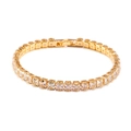 Elegant 18K gold-plated tennis bracelet featuring square-cut sparkling cubic zirconia - Gold Square Cut Style (BP2211C)