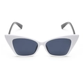 Fashionable white cat-eye sunglasses for women featuring stylish dark lenses and a retro design - C2 White Gray