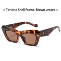 Retro cat eye sunglasses with tortoise frame and tea lenses for fashion-forward women - C4 Tortoise Frame Tea Lens