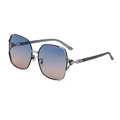 Lunettes de soleil hexagonales polarisées avec verres dégradés bleu-rose et strass brillants - Dégradé Bleu Jaune (C6)