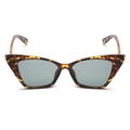 Lunettes de soleil œil de chat rétro avec monture léopard écaille et verres gris - C3 Léopard Vert