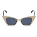 Lunettes de soleil œil-de-chat crème chic avec monture épaisse pour un look moderne - C7 Blanc Cassé