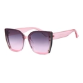 Damen Oversize-Sonnenbrille mit rosa Verlaufsgläsern und klarem Rahmen - Lila Rosa