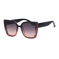 Occhiali da sole cat-eye con montatura nera e lenti sfumate dal viola al rosa - Grigio Marrone