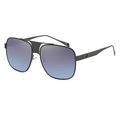 Classic black metal pilot sunglasses with diamond pattern and blue gradient lenses - C5 Black Frame Blue Gradient