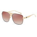 Classic square metal sunglasses with gold frame and brown gradient lenses for men - C4 Gold Frame Brown Gradient