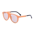 Oversized orange translucent sunglasses with black temples and golden metal accents - C3 Fruit Orange (Orange Frame Black Temples)