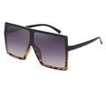 Gafas de sol cuadradas oversize con montura de carey negra y lentes de degradado púrpura - Carey Negro Gris