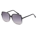 Chic oversized square sunglasses with black to clear gradient frame and purple lenses - Black (C1)