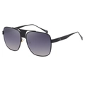 Classic square metal sunglasses for men featuring gradient grey lenses and black frame - C1 Black Frame Black Grey