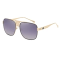 Classic square metal pilot sunglasses with purple gradient lenses and gold frames - C2 Gold Frame Grey-Purple Gradient