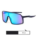 Blaue polarisierte Sportsonnenbrille mit Verlaufsgläsern und geometrischem Rahmen zum Radfahren - Eisblau