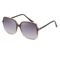 Oversized square sunglasses featuring brown gradient frames and purple-grey tinted lenses - Red (C4)
