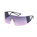 Lunettes de soleil de cyclisme oversize avec verres dégradés violet rose et monture noire - Gris Rose