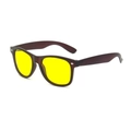 Classic polarized driving sunglasses with tortoise frame and yellow night vision lenses - Sand Brown to Brown