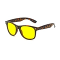 Classic tortoise shell frame polarized sunglasses with high-contrast yellow tinted lenses - Demi to Brown