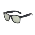 Classic black Wayfarer polarized sunglasses for driving with light grey photochromic lenses - Bright Black to Grey
