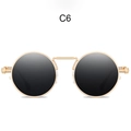 Lunettes de soleil steampunk avec monture dorée et verres noirs en couleur C6 - Gris Doré (C4)