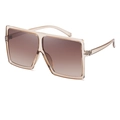 Gafas de sol cuadradas de gran tamaño con montura champagne transparente y lentes degradadas - Champán